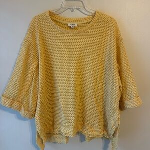 Umgee Mustard Waffle Knit Top